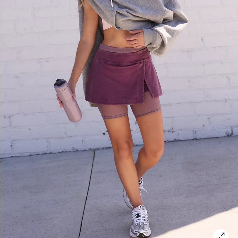 FP Movement by Free People Hot Shot Mini Skort in Black Cherry Size Mediun